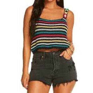 Jessica Simpson Crochet Crop Top Women Tank Size XL Brand New